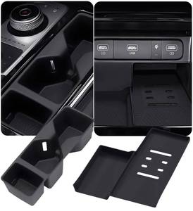 lot 5382 image: KATORN Cup Holder Insert & Wireless Charging Protective Mat for KIA Sorento 2026 2025 2024 2023 2022 2021, Interior Accessories Cup Holder & Wireless Charger Cover Pad for 2021-2026 Sorento, Black