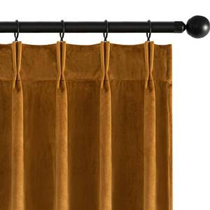 lot 5393 image: MIULEE Velvet Pinch Pleated Blackout Curtains 108 inches Long, Gold Brown Pleat Design Thermal Insulated Luxury Window Drapes for Living Room Bedroom with Hooks, Set of 2