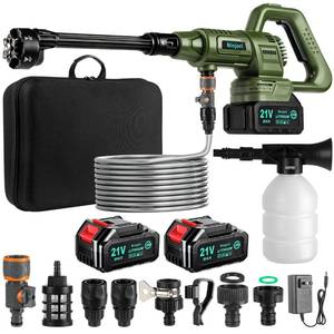 lot 5407 image: Max 1100PSI 3.0 GPM Battery with Multi-3 Level Adjustment, 6-in-1 Nozzle & Foam Cannon, 26.2 ft Hose for Car & Home
