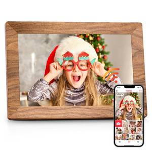 lot 5411 image: Frameo 10.1 Digital Picture Frame with 32GB Memory WiFi Electronic Photo Frame Wood 1280 x 800 IPS Touch Screen Auto-Rotate Slideshow Wall Mountable Share PhotosVideo Remotely Anywhere