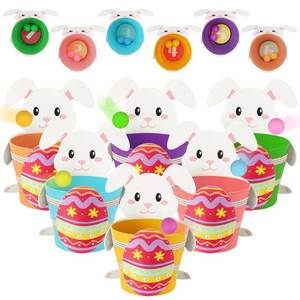 lot 5417 image: Easter Toss Game Easter Party Games for Family with 6 Bunny 6 Egg Decor 12 Balls 6 Plastic Flower Pots Spring Indoor Outdoor Game Activity for Yard Lawn Gathering Party Supplies Basket Stuffers Gifts