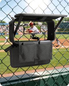 lot 5428 image: Stouchi Game Changer Mounting Kit, All-in-One Soft Fabric Fence Mount Bag with Anti-Glare Shade & Storage, Portable Fence Mount for Baseball Softball Tennis, Compatible with iPhoneGoProMevo Start incomplete