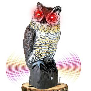 lot 5431 image: Ruolan Plastic Owl,Brid Owl with Flashing Eyes&Frightening Sound for Garden Yard Outdoor