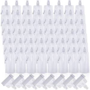 lot 5432 image: Teenyyou 48 Pack Collapsible Water Bottles Bulk 16oz Foldable Water Bottles with Carabiner Reusable Drinking Leak Proof Container Bags for Sport Biking Hiking Camping Travel Outdoor (White)