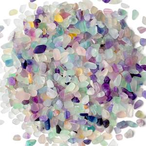 lot 6003 image: Fluorite Aquarium Gravel Rocks Natural Tumbled Healing Crystal Chips Bulk Gemstones Tumbled Crushed Stones for Fountain Vase Filler Planters Decorative Fish Tank Potted Reiki Energy Balancing 0.44lb