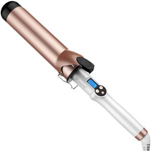 lot 6010 image: Hoson 2 Inch Curling Iron Large Barrel, Long Barrel Curling Wand Dual Voltage, Ceramic Tourmaline Coating with LCD Display, Glove Include