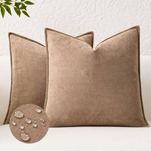 lot 6033 image: Kevin Textile Waterproof Decorative Pillow Covers Camel 20x20 Inch Pack of 2 Soft Boucle Textured Throw Pillowcases Elegant Accent Pillows for Couch Sofa Chair Bed Home Decor Indoor Outdoor