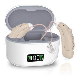 lot 6041 image: Hearing Aids for Seniors with Hearing Loss, Rechargeable Hearing Aids with Noise Cancellation, Invisible & Comfortable RIC Design, LED Charging Case, One-Button Easy Operation-white