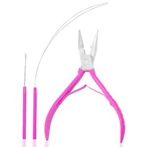lot 6051 image: SIVOTE Professional Hair Extension Pliers & Bead Extension Tool Kit �� Stainless Steel Hair Pliers for Bead Extensions, Microlink Tool Kit, & Loop Threader for Micro Beads Hair Extensions Kit Pink