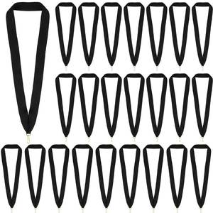 lot 6060 image: Hanaive Black Award Ribbon Lanyards Medal Ribbons Flat Neck Straps for Medals with Clips for Competitions Sports Meeting Party(30 Pack)