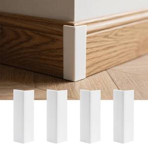 lot 6062 image: Pangda Baseboard Corners Blocks Self Adhesive Rubber Safety Corner Protectors Proofing Edge Guard Corner Cushion for Wall Furniture Edge(White,4 Pcs)