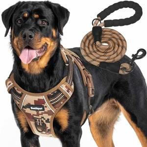 lot 6468 image: Beebiepet Heavy Duty Tactical Dog Harness for Small Dogs, No Pull Adjustable Pet Harness Reflective Service Training Easy Control Pet Vest Military K9 Working Dog Harnesses- Large, Desert Camo