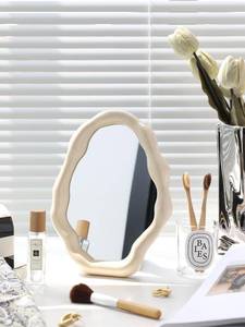 lot 6471 image: Cloud Makeup Mirrors for Desk, Tabletop Vanity Mirror Cute Small Desk Mirrors with Adjustable Bracket Decor Aesthetic Mirrors for Office Living Room Bedroom (Black)