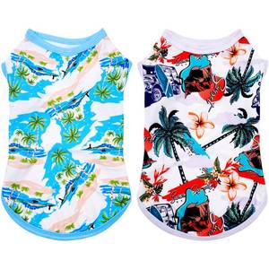 lot 6473 image: JpGdn 2PCSPack Dog Sun Shirts UV Protection Cooling Vest for XXXL Large Dogs Hawaiian Tee Shirt Sleeveless Quick Dry Soft Light Weight Stretchy Blue White Summer Tank Top