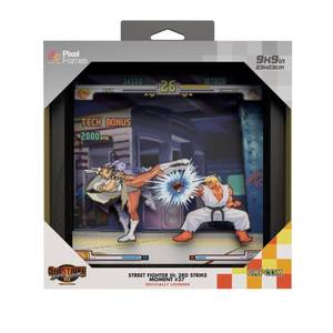 lot 6475 image: Level Up Labs Pixel Frames Street Fighter III (3),3rd Strike,Moment #37,3D Shadow Box,Framed Decor for Wall, Home, Shelf Display, Game Poster Art Collectibles, Boys Girls Teen Gaming Room Decoration plastic cracked