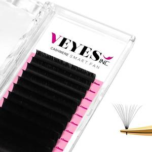 lot 6479 image: VEYES INC Cashmere Smart Fan Lash Extensions 0.03 0.05 0.07 CCCD Curl 8-20mm Mixed & Single Length, Super Matte Black Volume Lashes, Professional Supplies for Lash Techs (0.05 D 8-16mm)