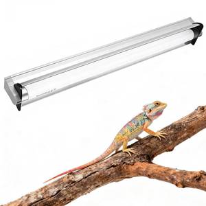 lot 6481 image: Hypool T8 Strip UVB UVA Reptile Lighting Fixture with 18-Inch 15 Watt UVB 10.0 Fluorescent Bulb Combo Kit, 10-Percent UVB Desert Pet Habitat Light for Reptiles Amphibian, 1 Pack, White