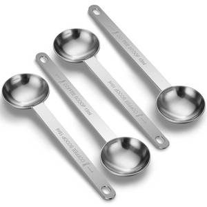 lot 6494 image: 4PCS Coffee Scoop Spoons, 15ML (1 Tablespoon) Stainless Steel Measuring Spoons with Long Handle, Durable Coffee Scoopers for Ground Coffee, Tea and Baking Powder