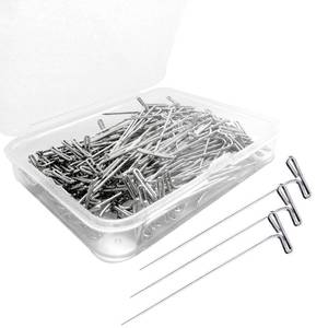 lot 6495 image: T Pins, 100Pack 1.5 inch Wig Pin, Stainless Steel T-pins for Blocking Knitting, Wig Pins for Foam Head, Blocking Crochet, Straight Pins for Sewing, Craft, Quilting, Office, Decoration by Sunenlyst