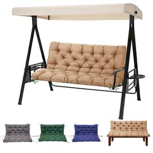lot 9310 image: EverPine Porch Swing Cushions, Outdoor Swing Cushion Replacement 2-3 Seater with Backrest, Waterproof Bench Cushion with Ties,for Patio Furniture 60x40in (Khaki)