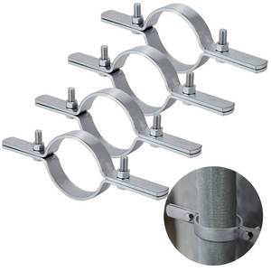 lot 9333 image: MorningRo 4 Pcs 4 Inch Pipe Riser Clamps Vertical Hanger Support, Galvanized Steel Rigid Tube Brackets Metal Pipe Hanger for Copper, Iron, Cpvc, Pex Duct Fastening