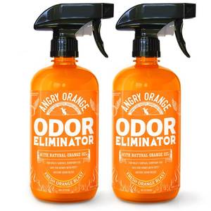 lot 9352 image: Angry Orange Pet Odor Eliminator for Strong Odor - Citrus Deodorizer for Strong Dog or Cat Pee Smells on Carpet, Furniture & Indoor Outdoor Floors - 2 Pack - Puppy Supplies