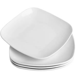 lot 9358 image: KITCHENLESTAR Ceramic Square Dinner Plates,9 Inch Square Serving Plate for Steak, Pasta, Salad, Snacks, Dessert, Appetizer Plates-Set of 4