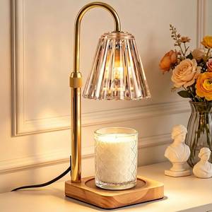lot 9368 image: Marycele Candle Warmer Lamp with Timer & Dimmer - Mothers Day Gifts for Women Mom Her, Aesthetic Office Home Decor, Adjustable Height Wax Melter for Candle Jar & 3-Wick Candles (2 Bulbs Included)
