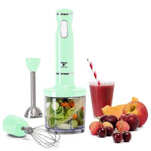 lot 9377 image: Moss & Stone Hand Blender Electric With Egg Whisk & Chopper, Powerful 300 Watt Stick Blender, Hand Mixer Set Stainless Steel Shaft & Blades, Handheld Blender With Ergonomic Handle