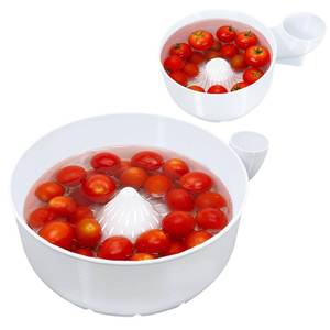 lot 11853 image: STHF Hydro Bowl 2-Pack- 3D-Printed 4-in-1 Multifunctional Fruit Washing Bowl with Snail Drain, Automatic Cleaner Spinner for Efficient Rinse & Drain, Space-Saving Kitchen Sink Storage Basket Set