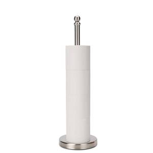 lot 11867 image: Toilet Paper Holder Stand Holding Up to 5 Paper Rolls, Free-Standing Spare Rolls Storage Holder, Stainless Steel (Brushed Nickel)