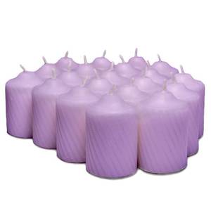 lot 11885 image: Lavender Scented Votive Candles - 15 Hour Long Burn Time - Textured Finish - Box of 20 (Only 10)