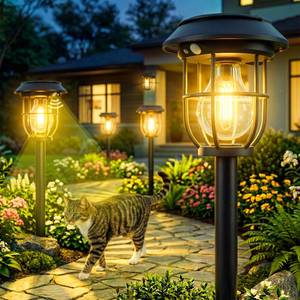 lot 11888 image: Icnice Solar Lights Outdoor, 8 Pack Waterproof LED Pathway Lights with 3 Adjustable Modes, Auto OnOff Lighting for Garden, Yard, Walkway, Driveway, Porch, Hanging on Trees or Tabletop, Warm White