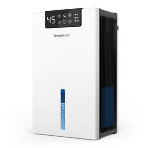 lot 11922 image: KeepGlad Dehumidifier, Humidity Display Dehumidifier for Basement Bathroom Bedroom, Timer, 7 Ambient Lights, White