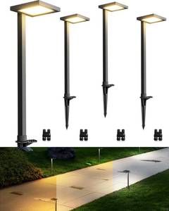 lot 11927 image: SUNVIE 3CCT Low Voltage Pathway Lights Wired Pathway Lights Outdoor 5W 3000K Anti Glare LED Low Voltage Landscape Lighting Waterproof Landscape Path Lights for Walkway Backyard Garden Patio, 4 Pack