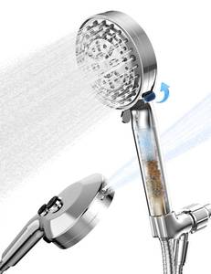 lot 11940 image: Shower Head, Filter Showerhead with Handheld, High Pressure Shower Head with 11 Functions, Silver SSK790CP