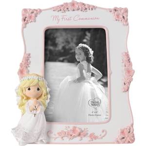 lot 11943 image: Precious Moments My First Communion Photo Frame for Girls  ResinGlass Frame  First Communion Gifts for Girls  4 x 6 Picture