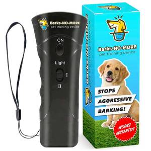 lot 12191 image: Barks No More Dog Training Device & Bark Deterrent - Stop Barking Without Hurting Your Pet - Just Point & Press