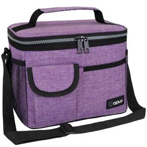 lot 12209 image: opux Insulated Lunch Box for Men Women Kids, Leakproof Reusable Lunch Bag Cooler for Work School Office, Soft Thermal Lunchbox Tote Shoulder Strap for Boys Girls Adults, Heather Purple, 14 Can8L