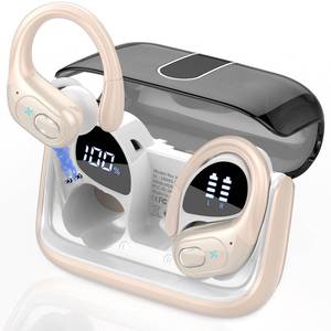 lot 12225 image: Wireless Earbuds 75hrs Bluetooth 5.4 Headphone Sport, 2026 Bluetooth Earbuds Stereo Deep Bass Over Ear Bud with Earhooks, ENC Noise Cancelling Mic, IPX7 Waterproof Earphone for GymWorkout, Camel