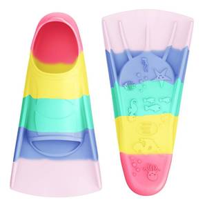 lot 12238 image: Gintenco Swim Fins, Kids Swim Training Fins for Lap Swimming, Travel Size Flippers with Mesh Bag, Silicone Swimming Fins for Kids Teens Adults Women Men