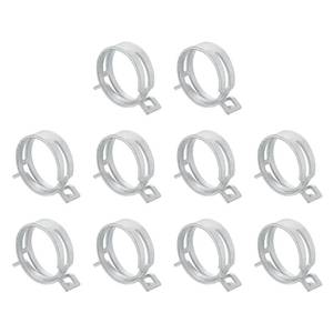 lot 12246 image: uxcell 10Pcs Spring Band Type Action FuelSilicone Vacuum Hose Pipe Clamp, 38mm Low-Pressure Air Spring Hose Clip Clamp for Automotive Oil Pipe Water Pipe, Silver (Only Two)