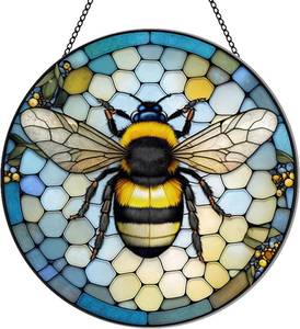 lot 12248 image: Bee Acrylic 8inch Window Hangings, Honeybee Ornament Window Decor Gifts for Women Mom Grandma Garden Lovers, Teacher Gift, Holiday, Birthday, Bumble Bee Wall Decor for Kitchen Indoor Outdoor Home (S)