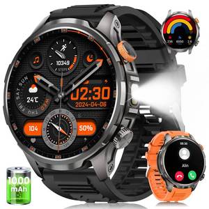 lot 12252 image: Smart Watches for Men(100 Days BatteryFlashlight), 5 ATM Waterproof Military Smart Watch with Heart RateSleepSpO2Calling110 Sports Mode, Rugged Mens Fitness Tracker Watch for Android iPhone