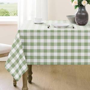 lot 12258 image: Maymiss Checkered Tablecloth Rectangle Gingham Table Cloths Waterproof Wrinkle Free Buffalo Plaid Table Covers Washable for Dining, Parties & Outdoor Picnic(Sage Green,60�120)