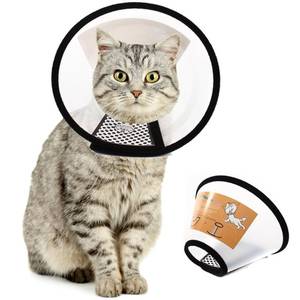 lot 12271 image: QIYADIN Plastic Pet Recovery Collars & Cones for Dogs and Cats After Surgery Adjustable Dog Neck Cone Surgical Elizabeth E-Collar Prevent Biting and Stop Licking Wound (XXS)