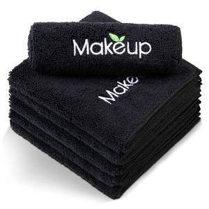 lot 12277 image: Orighty Microfiber Makeup Remover Cloths - Super Soft, Quick Dry Face Towels for Cleansing, 13 x 13 Inch, 6 Count, Black