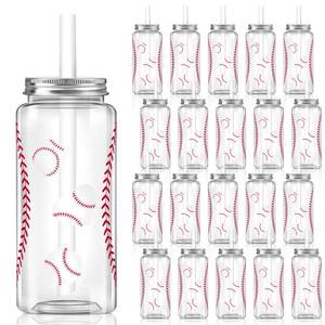 lot 13010 image: Hxezoc 20 Pack Plastic Baseball Cups with Lid and Straw Reusable Party Plastic Cups 14.2 oz Sports Party Gifts for Baseball Game Sport Birthday Decoration Supplies