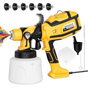 lot 13020 image: Paint Sprayer for House Painting, Paint Sprayer with Easy to Clean Design, 6 Brass Nozzles & LED Light, Easy to Clean for House, Fence, Garden, Furniture
