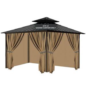lot 13024 image: Tngan Gazebo Universal Replacement Privacy Curtain, 10X12 Waterproof Outdoor Sidewall with Zipper for Patio, Garden and Backyard (4-Panels, Brown)